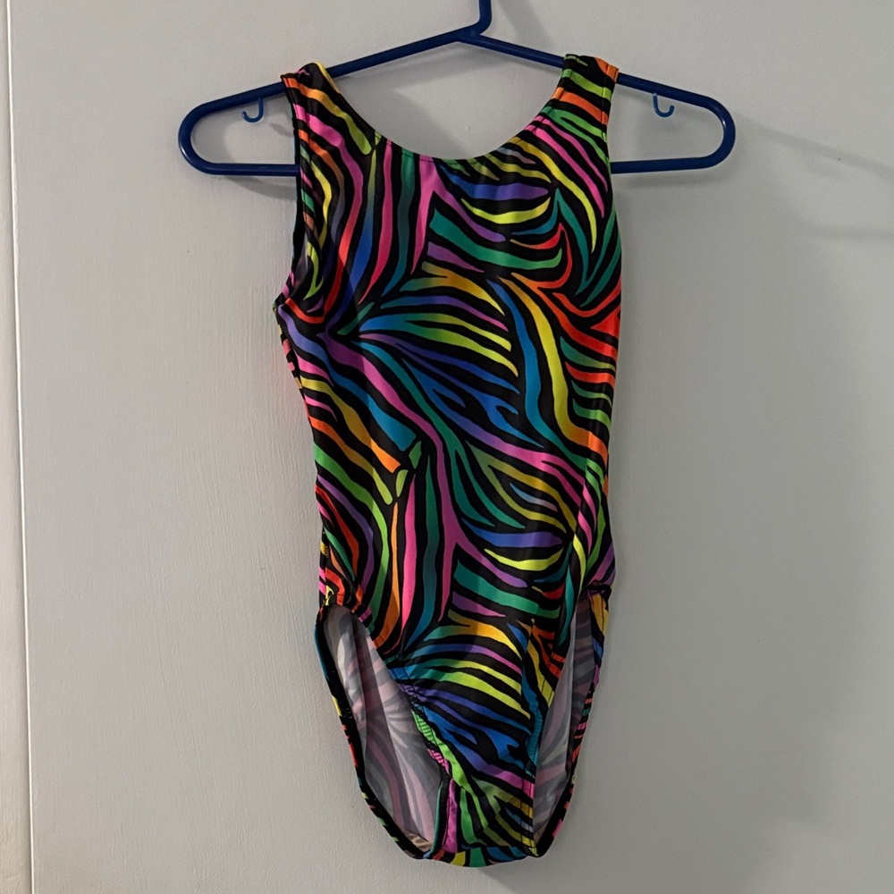 Colorful Zebra Print Leotard